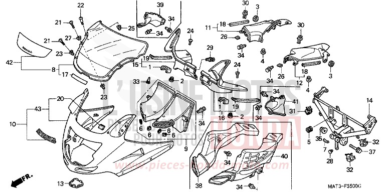 UPPER COWL for Super Blackbird ACCURATE SILVER METALLIC (NH146) from 2002